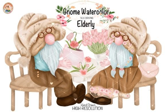 Download Gnome Old Watercolor Clipart,Elderly Png - Premium Bundle