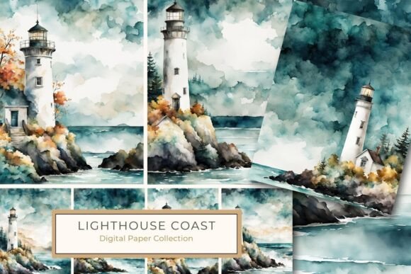 Download Coastal Lighthouse Digital Art Printable - Printable Collection