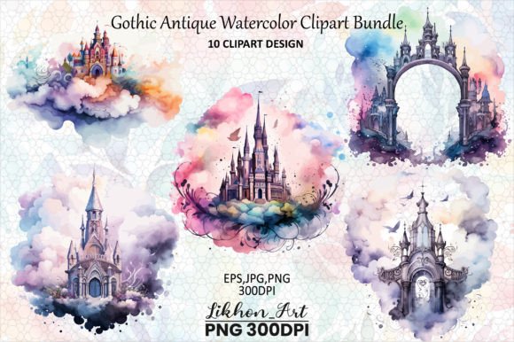 Download Gothic Antique Watercolor Clipart Bundle - Premium Resources