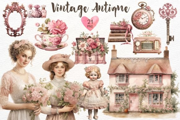 Download Vintage Antique Watercolor Clipart - Premium Resources