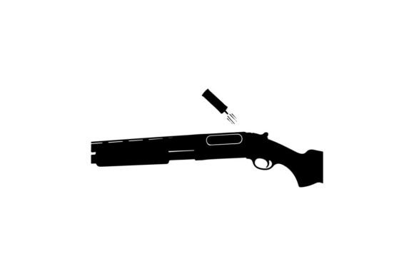Download Shotgun with Pump Action Isolated on Whi - Shotgun Collection