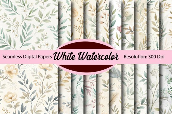 Download White Watercolor Seamless Digital Paper - Digital paper Collection